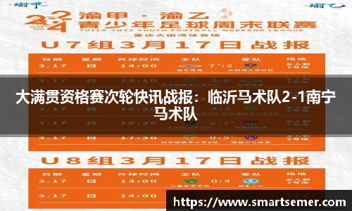 大满贯资格赛次轮快讯战报：临沂马术队2-1南宁马术队
